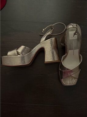 Dolce Vita Metallic Gold Block Heel Sandals